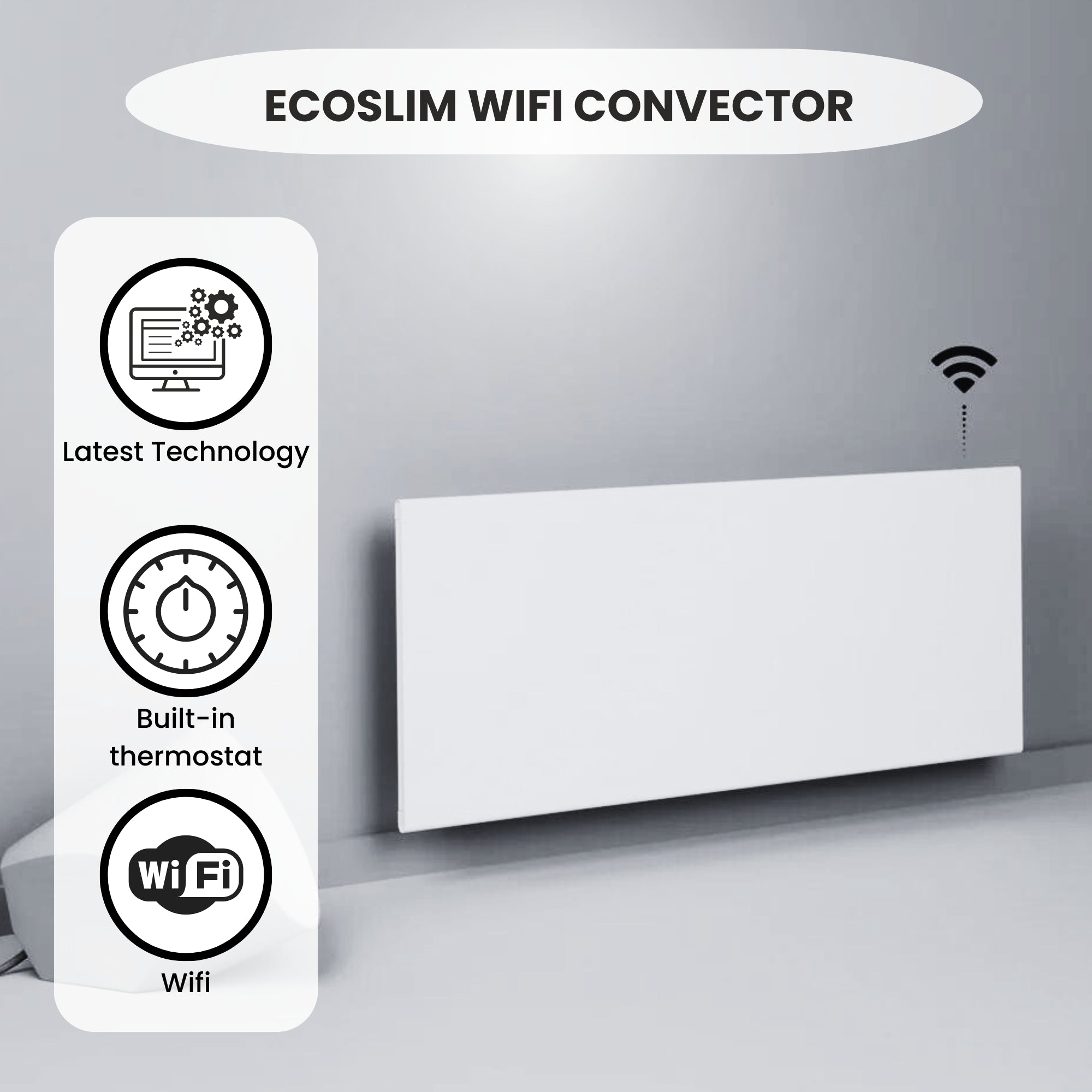 QH Eco Slim WiFi Heizkonvektor – Weiß