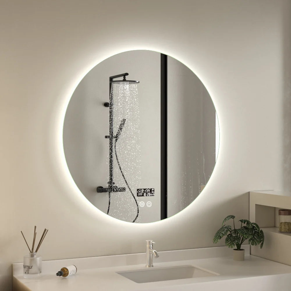 Miroir Intelligent 80cm - Sans Cadre, Éclairage LED, Anti-Condensation &amp; Wifi