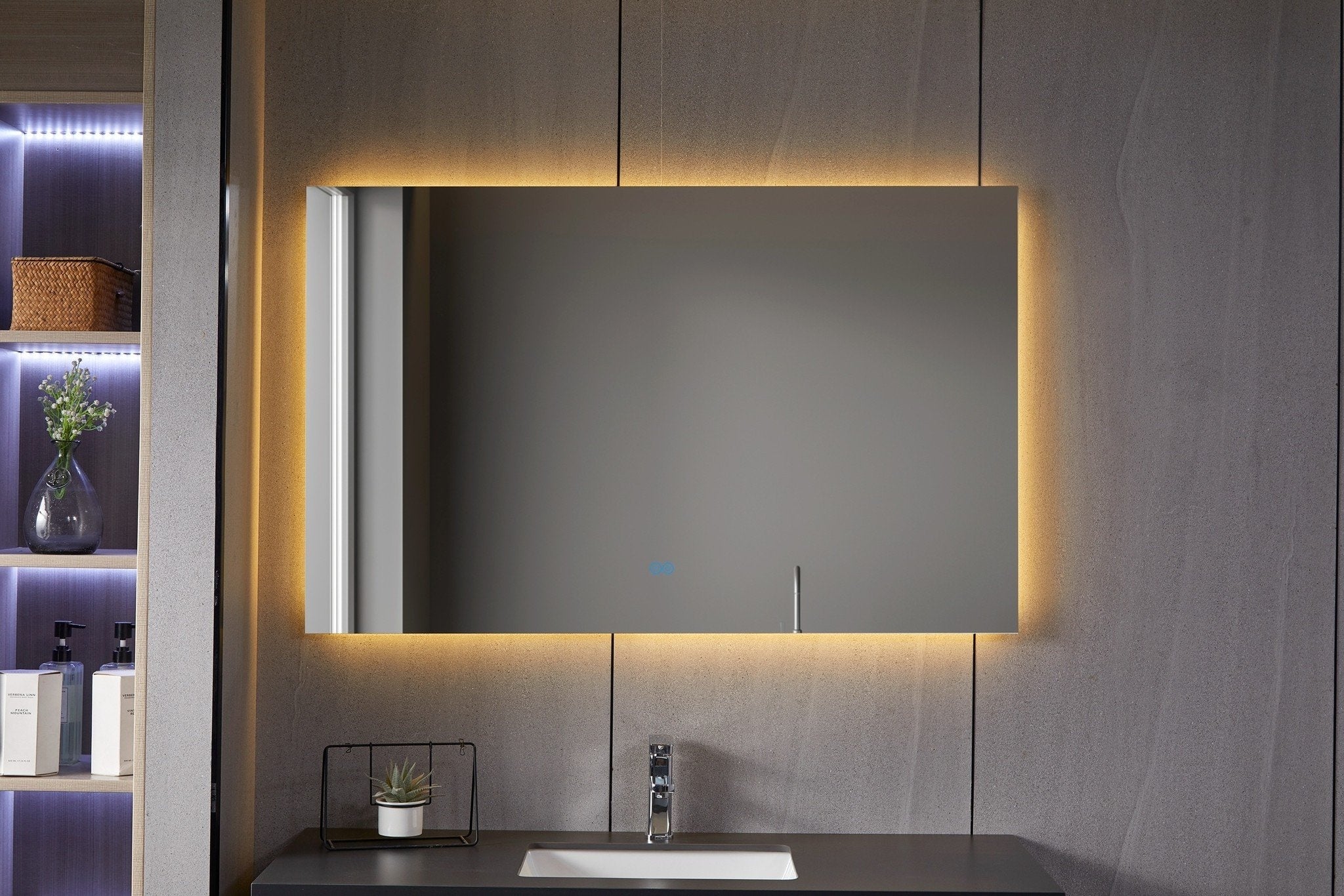 Frameloze Badkamerspiegel met LED, Anti-condens 60x60 cm