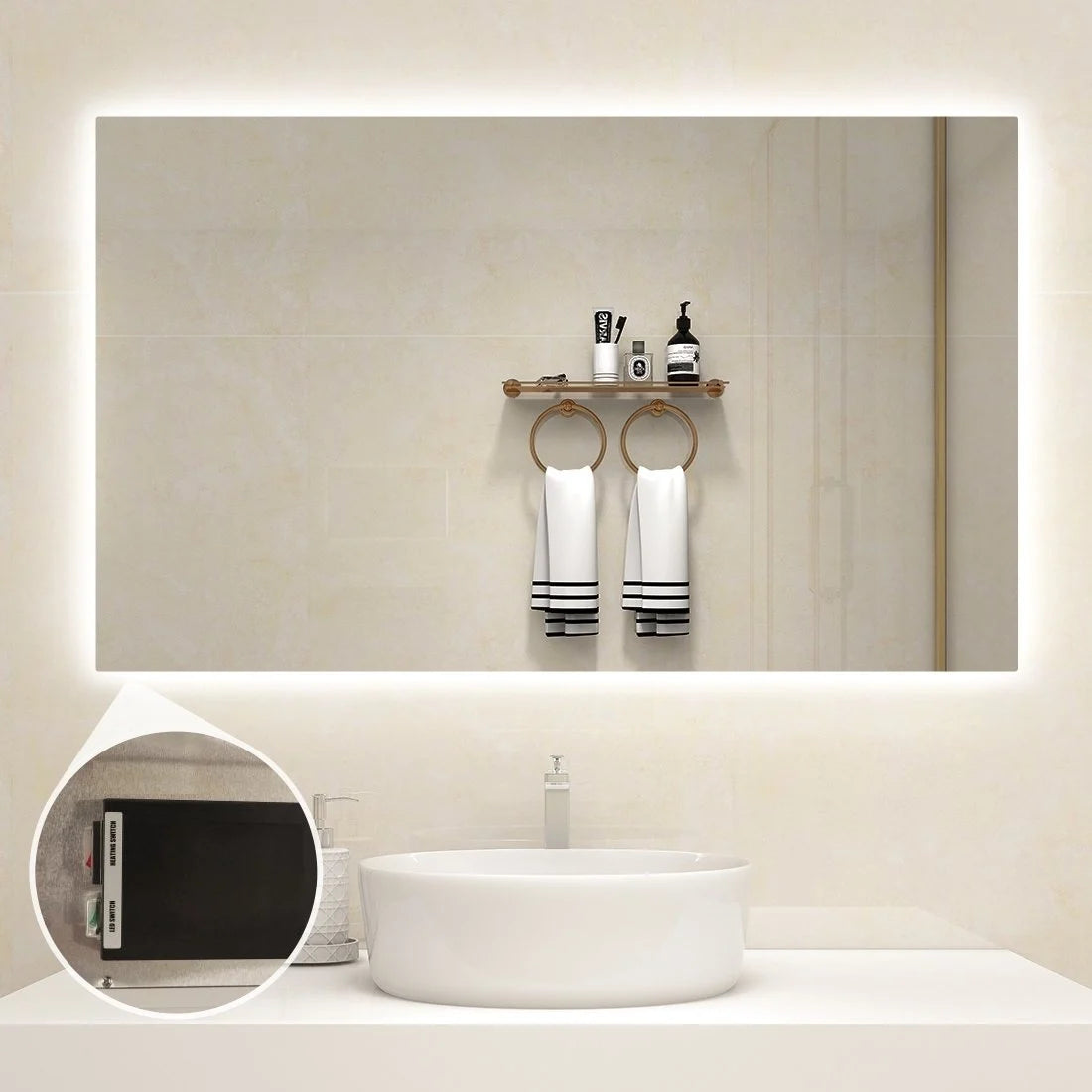 Byecold L Series Mirror - Infrared heating and lighting